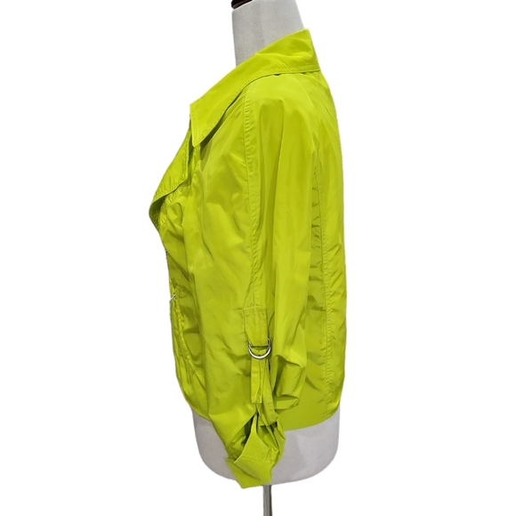 EUC Ellen Tracy women's lime green windbreaker athletic athleisure jacket, M - Picture 4 of 15